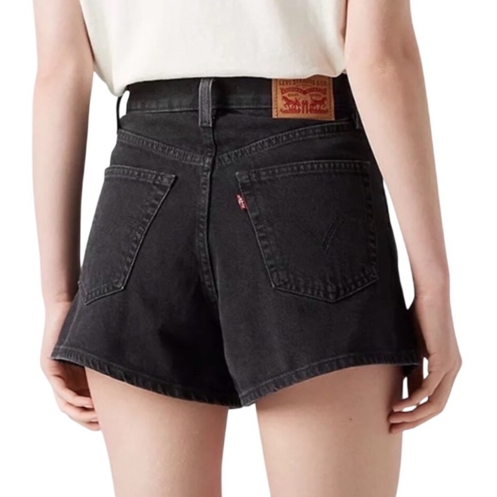 Levis High Waisted Mom Shorts Black Denim Plus Size 16W Capsule Summer
